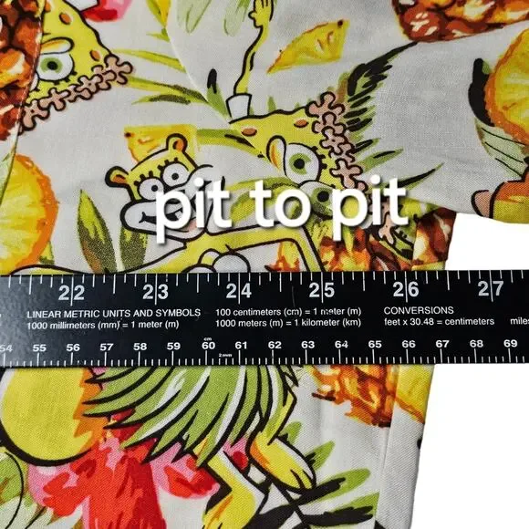 Nickelodeon SpongeBob SquarePants Men's Rayon Button Down Shirt XXL - Picture 8 of 12